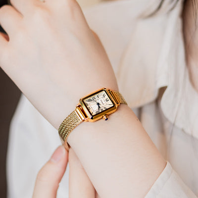 Reloj Pulsera Malla Milán Rectangular Clásico Vintage - Image 7