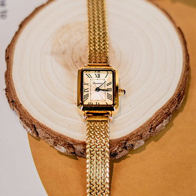 Reloj Pulsera Malla Milán Rectangular Clásico Vintage - Image 9