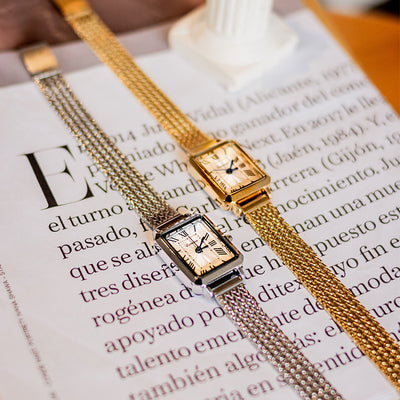Reloj Pulsera Malla Milán Rectangular Clásico Vintage - Image 11