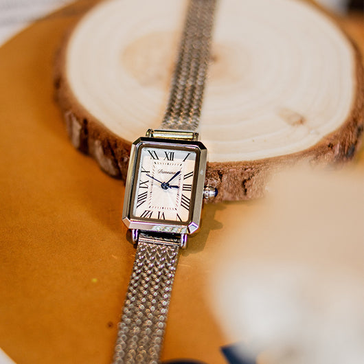 Reloj Pulsera Malla Milán Rectangular Clásico Vintage - Image 14