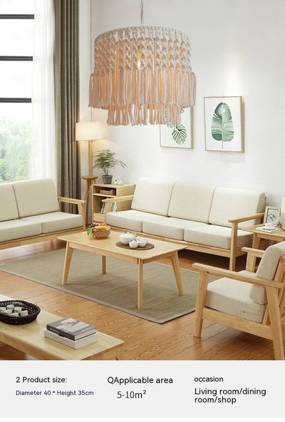 Lámpara Colgante Tejida Estilo Pastoral - Decoración Artesanal para Sala y Dormitorio - Image 17