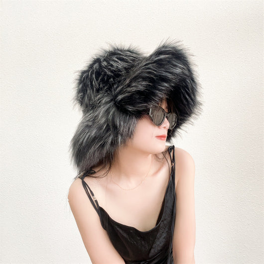Gorro Punk de Piel de Mapache Grueso - Abrigo Ecológico para Otoño e Invierno - Image 65
