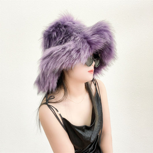 Gorro Punk de Piel de Mapache Grueso - Abrigo Ecológico para Otoño e Invierno - Image 71