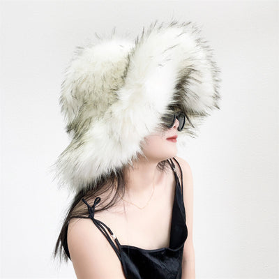 Gorro Punk de Piel de Mapache Grueso - Abrigo Ecológico para Otoño e Invierno - Image 72