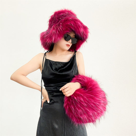 Gorro Punk de Piel de Mapache Grueso - Abrigo Ecológico para Otoño e Invierno - Image 73