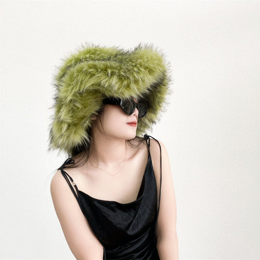 Gorro Punk de Piel de Mapache Grueso - Abrigo Ecológico para Otoño e Invierno - Image 75