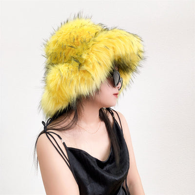 Gorro Punk de Piel de Mapache Grueso - Abrigo Ecológico para Otoño e Invierno - Image 80