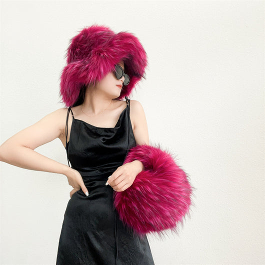 Gorro Punk de Piel de Mapache Grueso - Abrigo Ecológico para Otoño e Invierno - Image 93