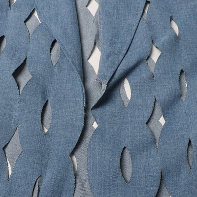 Cardigan Denim Largo con Diseño Hueco y Borlas Retorcidas para Mujer - Image 25