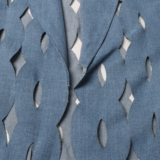 Cardigan Denim Largo con Diseño Hueco y Borlas Retorcidas para Mujer - Image 25