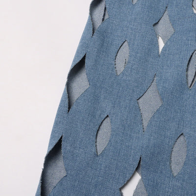 Cardigan Denim Largo con Diseño Hueco y Borlas Retorcidas para Mujer - Image 26