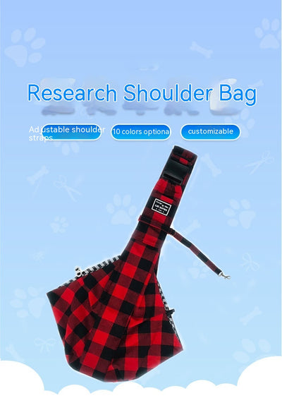 Bolsa Bandolera para Mascotas a Cuadros Rojo y Negro con Correa Ajustable - Image 25