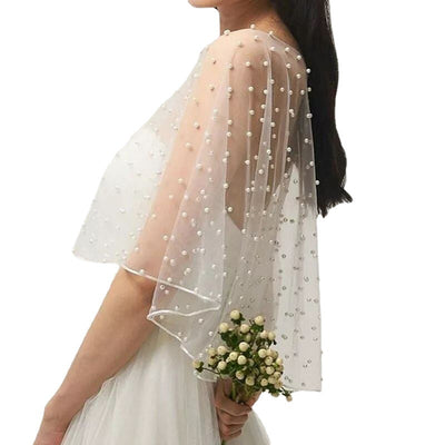 Chal Mesh Marfil con Orilla Asegurada - Gasa Perlada Blanca - Image 10
