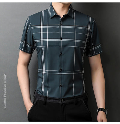 Camisa a Cuadros Manga Corta Moderna para Hombre y Mujer - Image 12