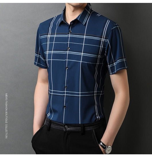 Camisa a Cuadros Manga Corta Moderna para Hombre y Mujer - Image 16