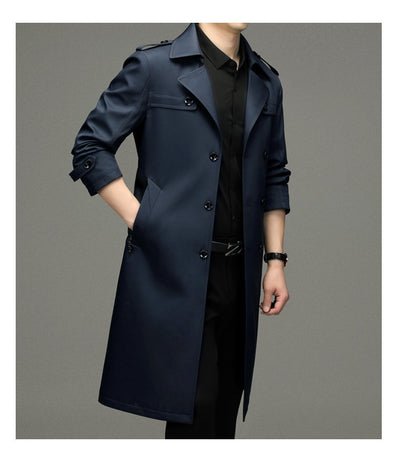 Gabardina Larga Cruzada para Hombre - Estilo Ejecutivo Casual - Image 17