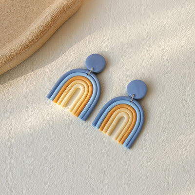 Aretes de Arcilla Polimérica Arcoíris Hechos a Mano Estilo Retro - Image 15