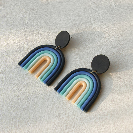 Aretes de Arcilla Polimérica Arcoíris Hechos a Mano Estilo Retro - Image 18
