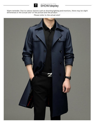 Gabardina Larga Cruzada para Hombre - Estilo Ejecutivo Casual - Image 20