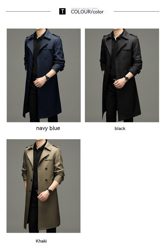 Gabardina Larga Cruzada para Hombre - Estilo Ejecutivo Casual - Image 22