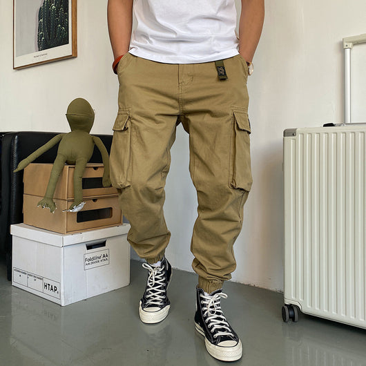 Pantalones de Trabajo Casual de Algodón con Múltiples Bolsillos para Hombre - Image 11
