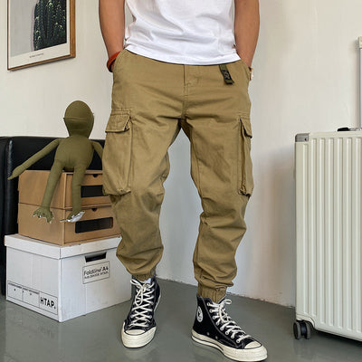 Pantalones de Trabajo Casual de Algodón con Múltiples Bolsillos para Hombre - Image 13