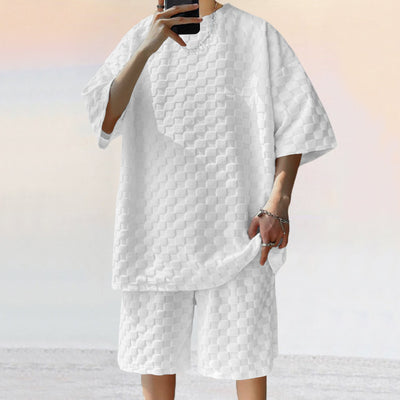 Conjunto de Shorts Sueltos a Cuadros Jacquard Estilo Casual - Image 38
