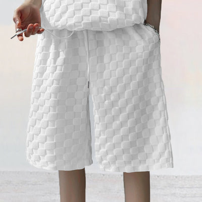 Conjunto de Shorts Sueltos a Cuadros Jacquard Estilo Casual - Image 43
