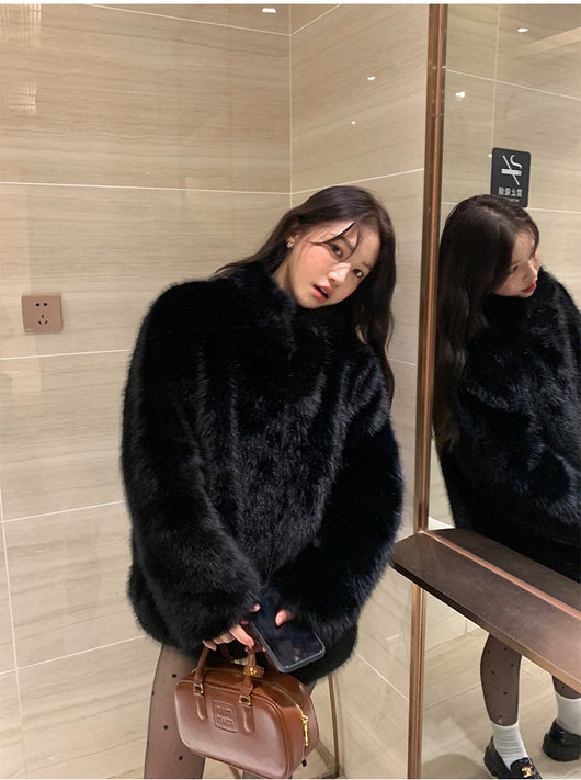 Abrigo de Lana Ecológica para Mujer - Negro Elegante - Image 15