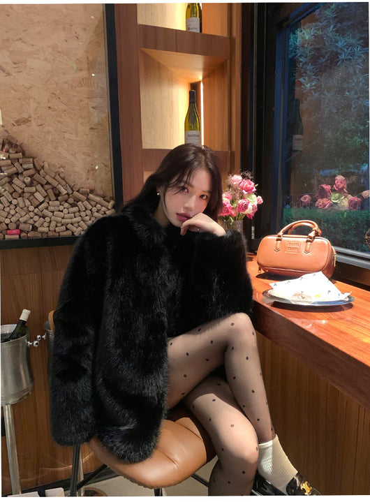 Abrigo de Lana Ecológica para Mujer - Negro Elegante - Image 16