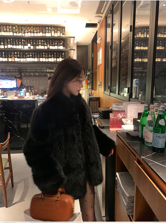 Abrigo de Lana Ecológica para Mujer - Negro Elegante - Image 22