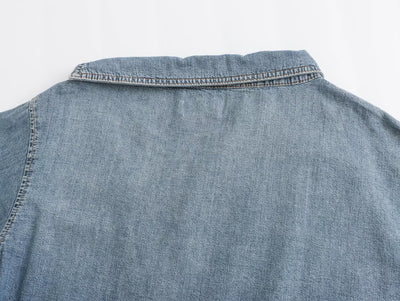 Camisa Denim Asimétrica Casual para Mujer - Image 29