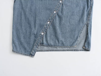 Camisa Denim Asimétrica Casual para Mujer - Image 33