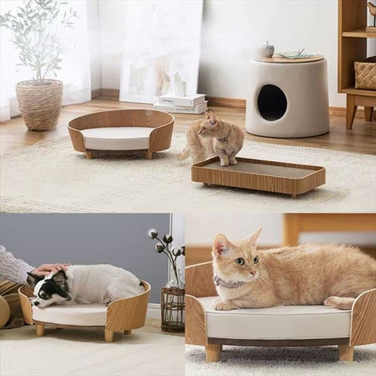 Cama Sofá para Gatos y Perros de Madera - Nido Acogedor Teddy - Image 12