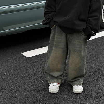 Pantalones Vaqueros Infantiles Estilo Coreano Retro Desgastados - Jeans Holgados para Niños - Image 17