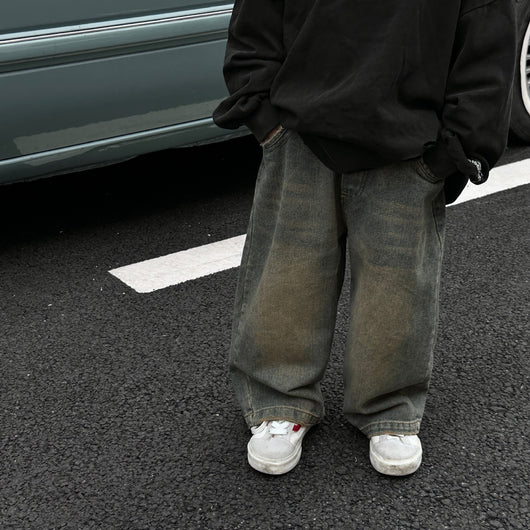 Pantalones Vaqueros Infantiles Estilo Coreano Retro Desgastados - Jeans Holgados para Niños - Image 17