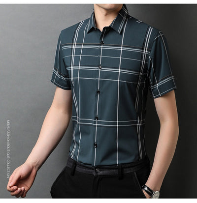 Camisa a Cuadros Manga Corta Moderna para Hombre y Mujer - Image 19