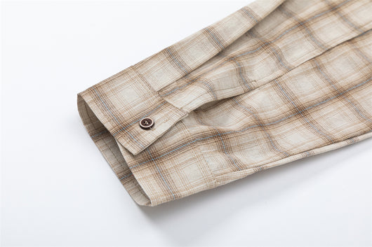 Camisa Cuadros Colorblock Irregular Estilo Europeo y Americano - Image 26