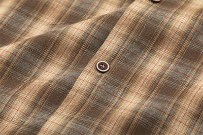 Camisa Cuadros Colorblock Irregular Estilo Europeo y Americano - Image 28