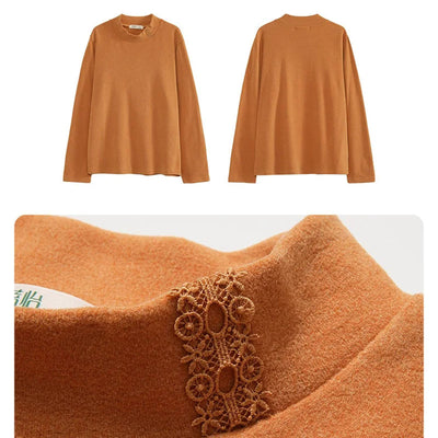 Blusa Térmica de Encaje con Cuello Alto y Manga Larga Ajustada - Image 10