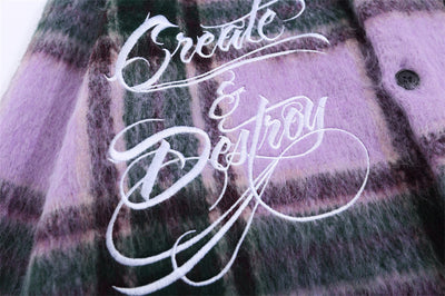 Camisa de Lana Escocesa con Letras Bordadas a Juego de Colores - Image 25
