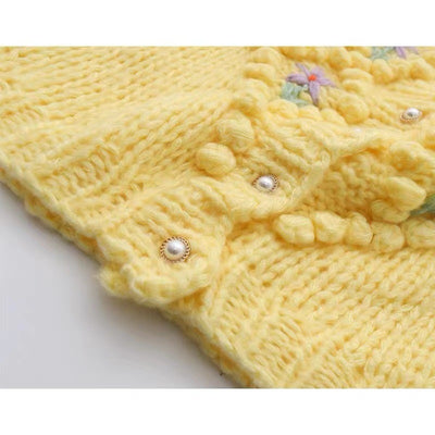 Cardigan Tejido a Mano con Hilo Grueso Arcoíris - Cuello en V Estilo Relajado - Image 15