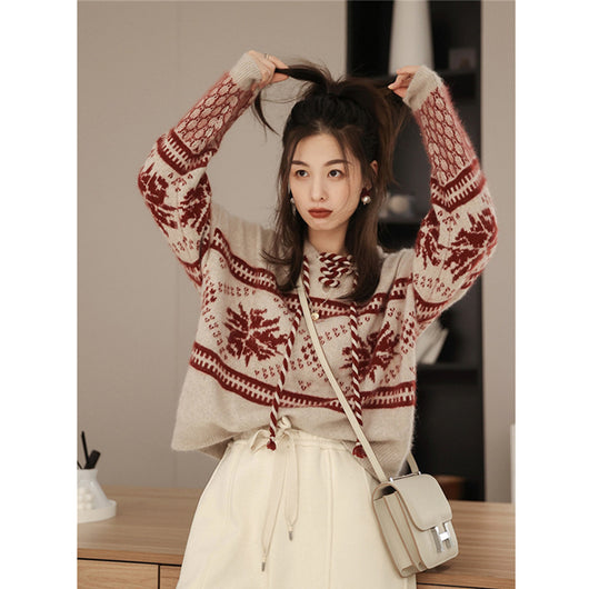 Suéter Cómodo de Lana Pura con Capucha - Estilo Relajado y Abrigador - Image 19