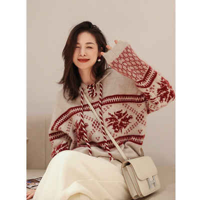 Suéter Cómodo de Lana Pura con Capucha - Estilo Relajado y Abrigador - Image 21