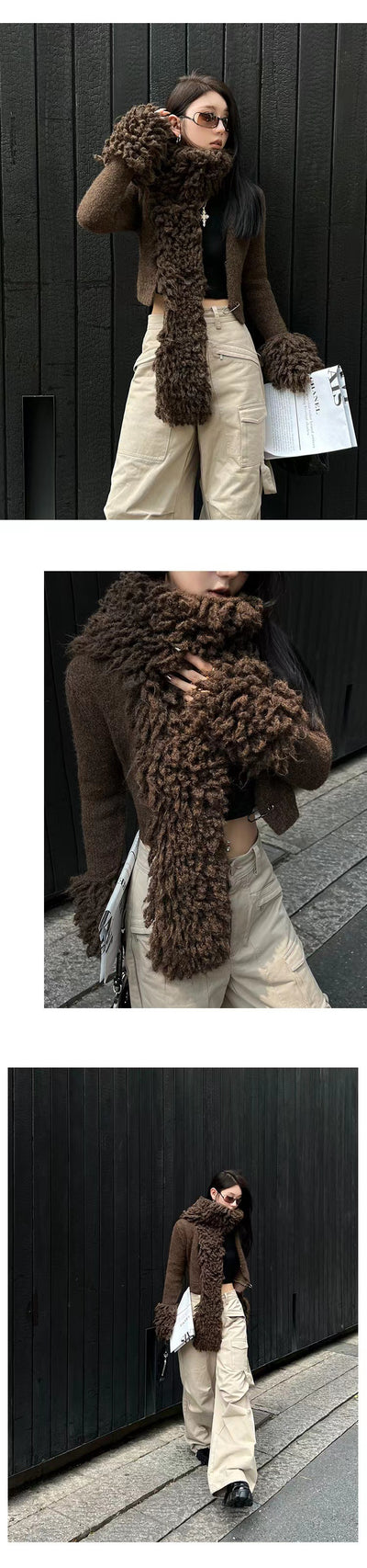 Cardigan Tejido Patchwork para Mujer - Suéter Versátil y Moderno - Image 39