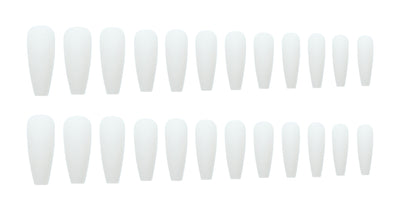 Uñas Postizas Blancas Largas con Textura Esmerilada - Image 11
