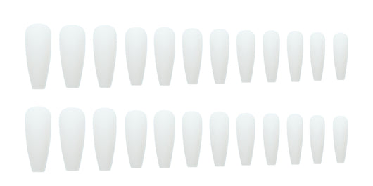 Uñas Postizas Blancas Largas con Textura Esmerilada - Image 11
