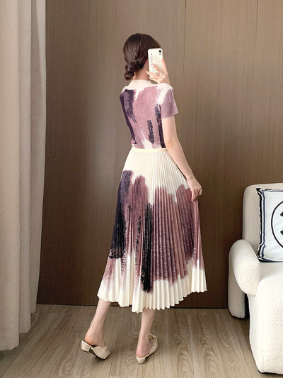 Conjunto Elegante Falda Plisada con Blusa Fashionable para Mujer - Image 22