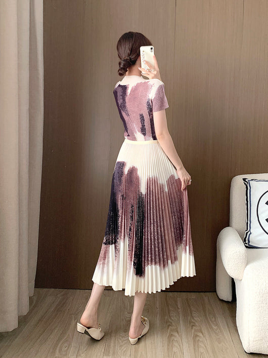 Conjunto Elegante Falda Plisada con Blusa Fashionable para Mujer - Image 22