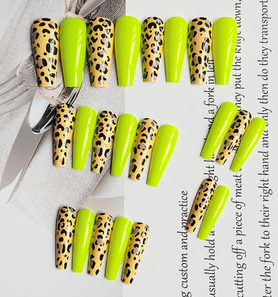 Esmalte de Uñas Estampado Leopardo Amarillo Fluorescente - Image 13